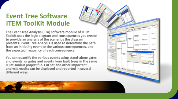 Event Tree analysis software (ETA) using logic diagrams and consequences.