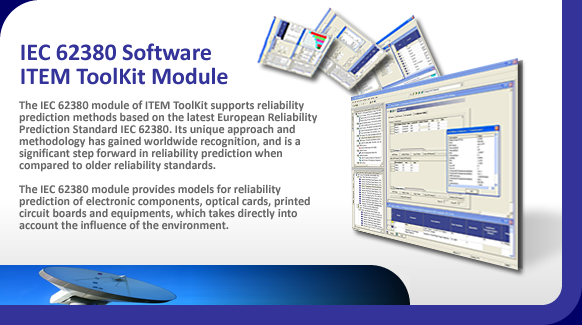 IEC 62380 software for reliability prediction of electronic components.