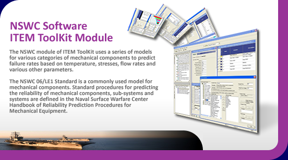 NSWC mechanical reliability prediction software for mechanical components.